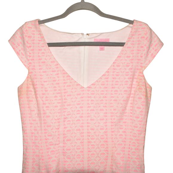 LILLY PULITZER $198 Brielle Fit and Flare‎ Mini Dress Pop Draper Lace Medium - Picture 3 of 5